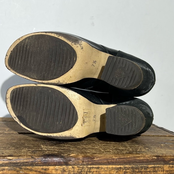 JOHN FLUEVOG black leather lace up goth chunk heel US 7.5 - Picture 6 of 10